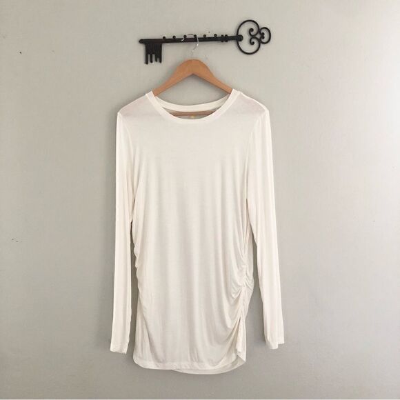 Zella long sleeved white maternity tee shirt in size XL - Picture 1 of 7